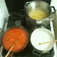 Homemade pasta dinner with tomato sauce and mushroom sauce! :)|Shay Hershkovitsさん