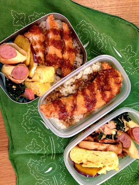 Snapdishの料理写真:ムスメとパパの弁当|hatabowwyomeさん