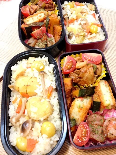 Snapdishの料理写真:きのこと栗のごはん弁当|かずさん