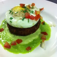 Brandade cake- leek purée, OE farm egg, pico|will silbyさん