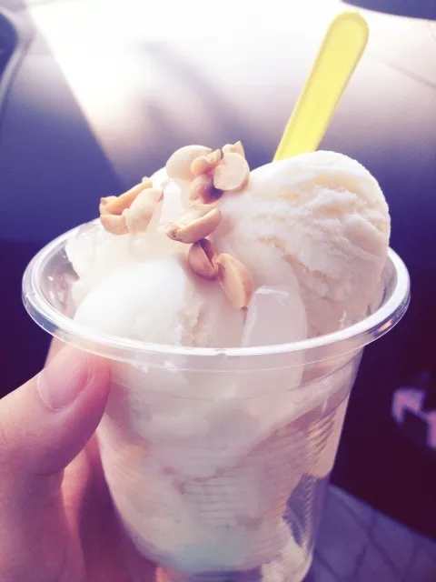 Street snack: Coconut ice cream with roasted peanuts and coconut plum|Prae~*さん