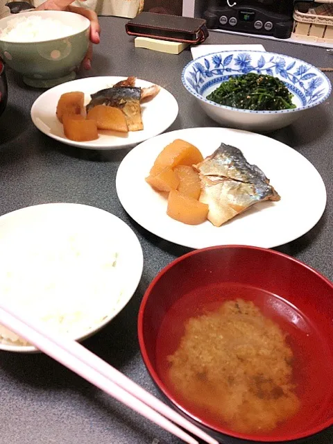 さばのみそ煮＆ほうれん草の胡麻和え|まこさん