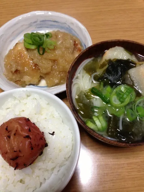 Snapdishの料理写真:鶏肉のみぞれ煮、にゅうめん|あゆみさん