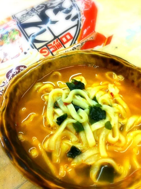 Snapdishの料理写真:どん兵衛 チゲ風の朝うどん‼|Yoshinobu Nakagawaさん