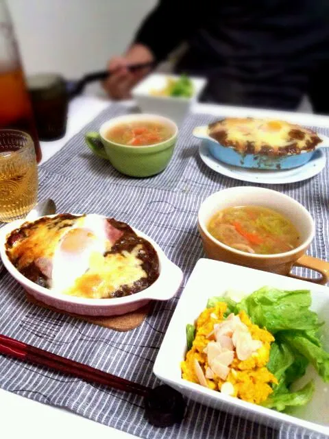 おうちごはん＊焼きカレー＊かぼちゃサラダ＊野菜スープ|きょうこさん