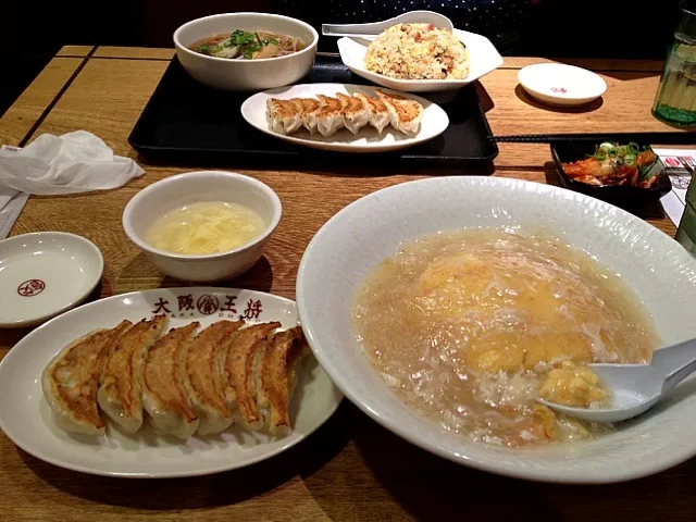 ふわとろ蟹あんかけ天津飯と餃子|ゆかりさん