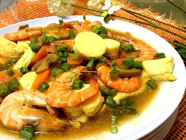 Egg beancurd with carrot & mushroom|roxette roszeitaさん