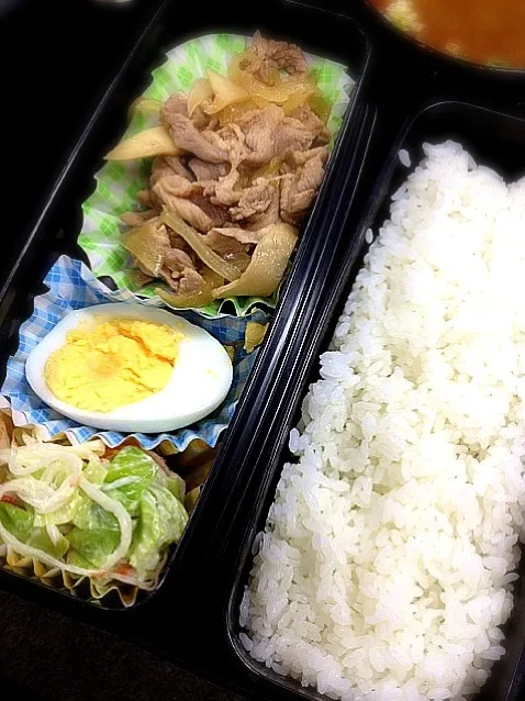 お弁当 こま切れ炒め キャベツサラダ|庭のうぐいすさん