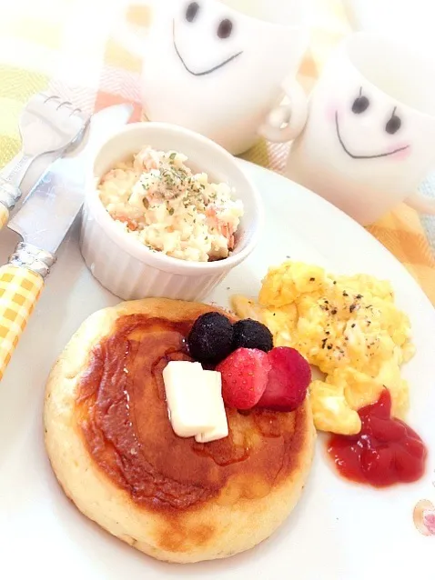 Snapdishの料理写真:ほっとけーきモーニングσ(･´ω｀･) ❤|ららさん