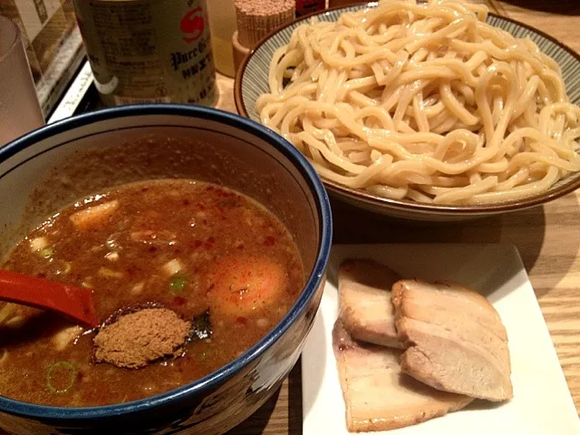 辛つけ麺 中盛 半肉まし|ひろろーんさん