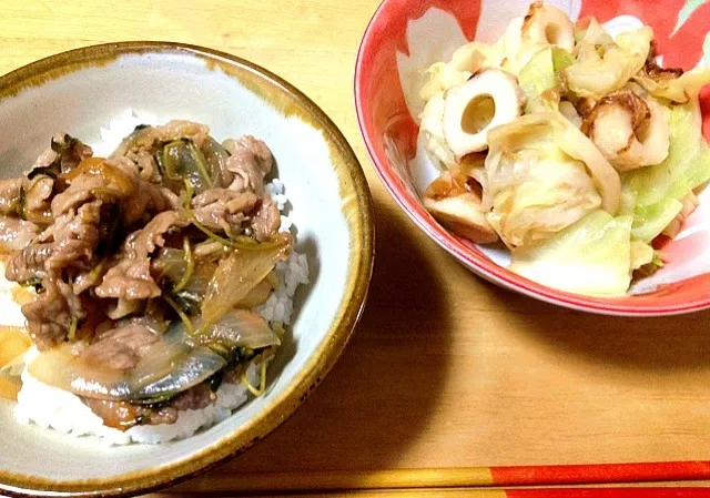 ポークソテー丼＆キャベツあっさり煮|KEIさん