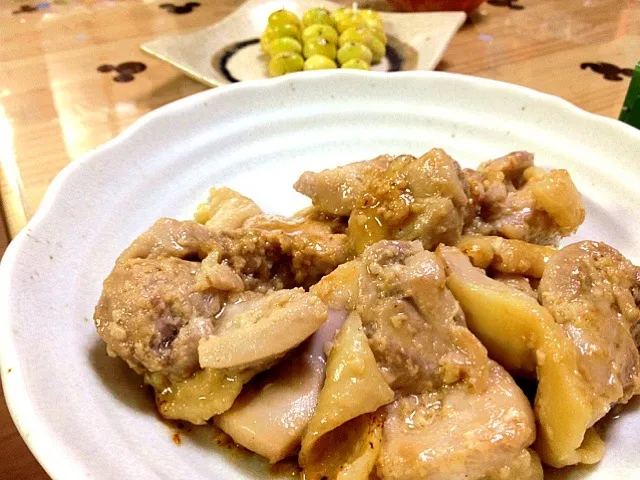 鶏モモ肉•塩麹焼き&銀杏|ポテキさん