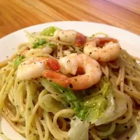 basil n oil pasta.|kyosukeさん