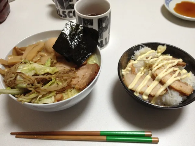 盛り沢山味噌ラーメンとチャーマヨご飯|サンジさん