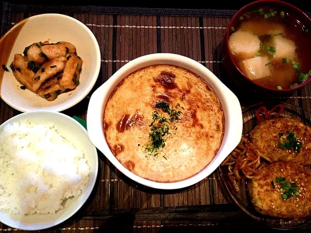 山芋のフワフワ焼き、鳥マヨぽん、豆腐バーグ|はるさん