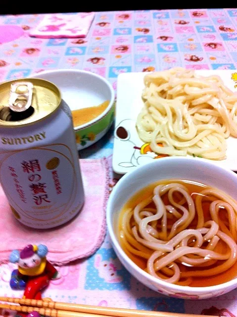 冷やしうどん＆数の子の明太漬け🍺|akiさん