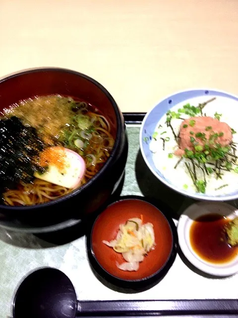 ネギトロ丼とかけそばセット|ふんつこさんさん