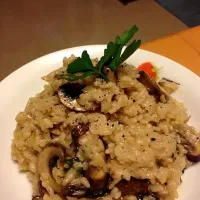 Brown mushroom risotto