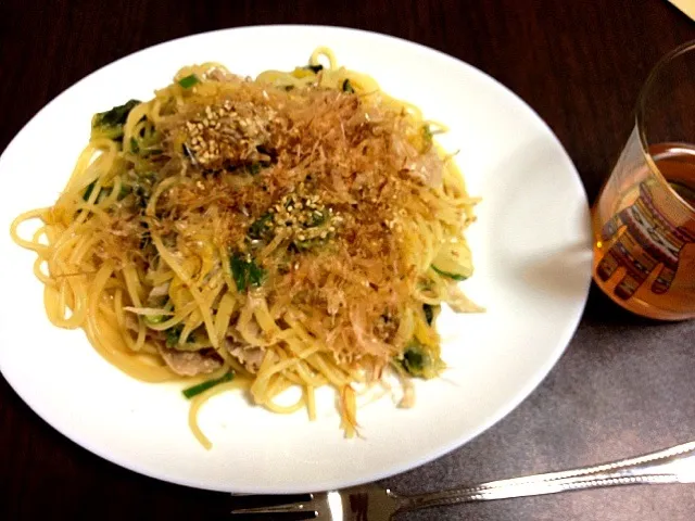 白菜と豚肉の和風スパ～生姜風味～|まなかさん