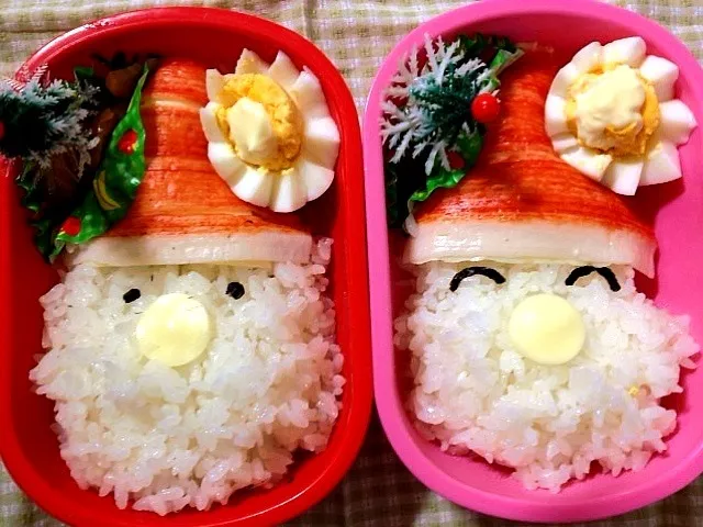 Snapdishの料理写真:幼稚園のお弁当  12/17⁂サンタさんdeカレー⁂|5児のママさん