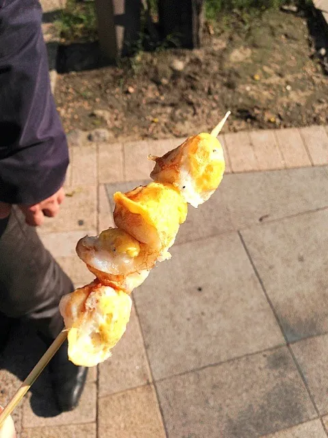 Snapdishの料理写真:BBQ Pigeon's eggs with white bait - 淡水老街|dawn ngさん