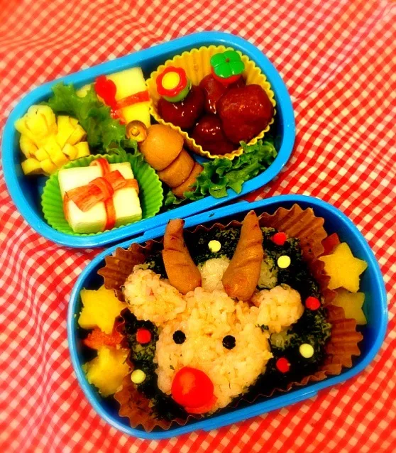 チビ男子弁当。クリスマスリーストナカイ|eguchiさん