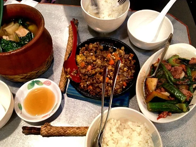 This is our Dinner!:)Sinigang,Bopis&Pinakbet w/Patis!@Yatai Resto!|Dezza Tsuchiyaさん