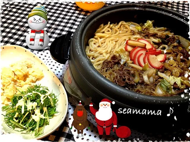 うどんすき焼き🎶 じゃがめんたい|seamama みささん