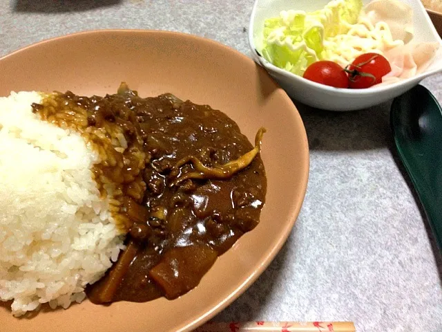 カレー。シュゼットハムのサラダ。|白ご飯大好き専用ザク。さん