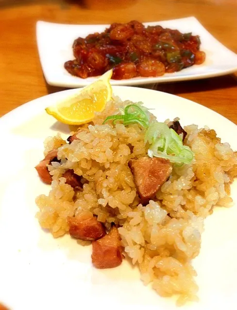 ベーコン醤油ごはん と エビのケチャップ煮|トッシ~さん