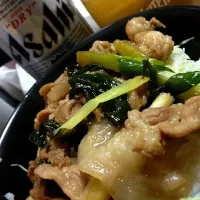 豚丼とビール|kenjiさん