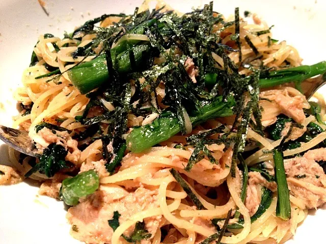 春菊とシーチキンの明太子スパゲッティ🍴|きっきー🥰さん