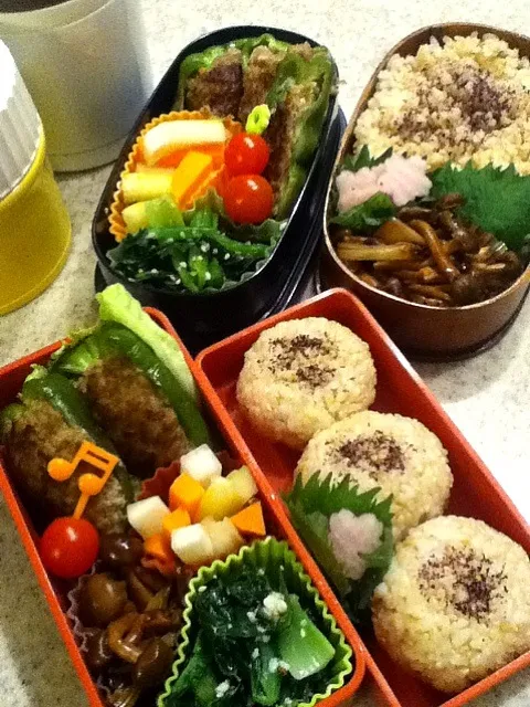 Snapdishの料理写真:ピーマンの肉詰め弁当|naoさん