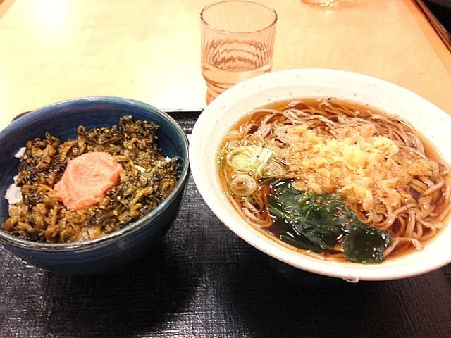 そば処吉野家 かけそばと高菜明太丼|もへさん