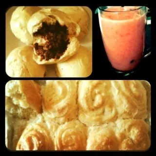 Pork buns,creamy coconut baked buns & otai (tongan drink)(watermelon/pineapplejuice)|WHATYOUSEEISWHATYOUGET💋😜さん