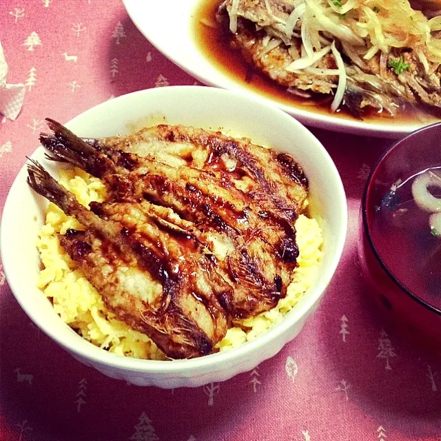 鯵の蒲焼丼、南蛮漬け、お吸い物|ユウコさん