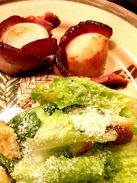 Scallops with bacon and salad|lauren shannonさん