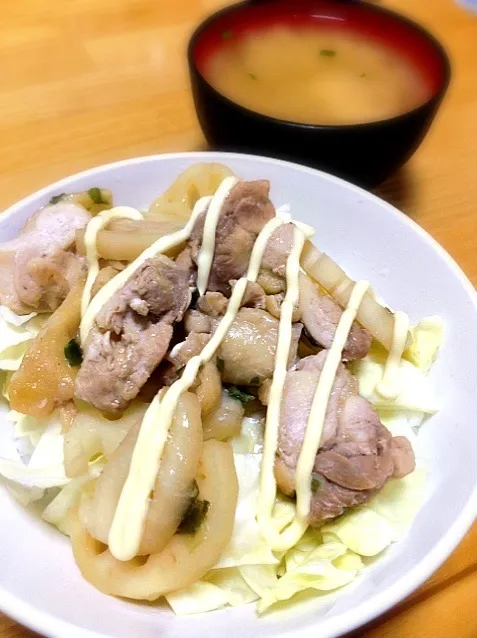 鶏肉とレンコンの照り焼き丼|ゆみさん