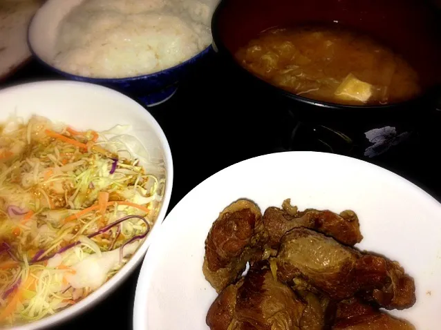 Pork Adobo, Cabbage Salad, &Miso Soup|Tito Jickain Recososa Jrさん