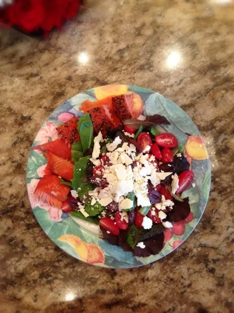 Smoked Salmon Trio with Greek Salad|Jim Letourneauさん