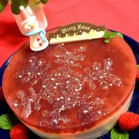 ベリー＆ローズヒップティーゼリーとホワイトチョコチーズケーキ〜クリスマスっぽく〜|池上明香さん