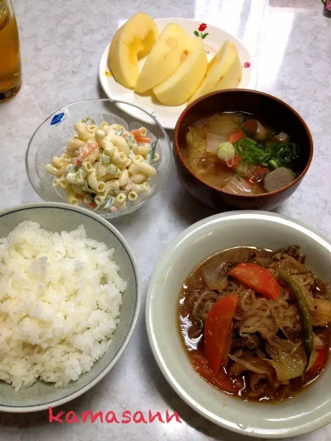 残り物でお昼ご飯|かまさん