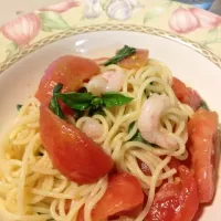 バジルと海老パスタ|うんさん