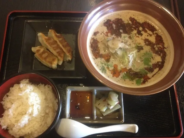 担々麺定食 亀戸とうふ高の|亀戸 養生蕎麦 高のさん