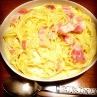 Snapdishの料理写真:明太クリームパスタ🍝|tamyuさん