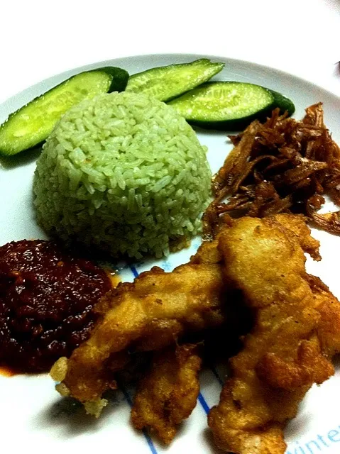 Pandan Rice with Fish Fillet|louiseさん