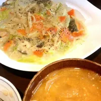 シャケと白菜のクリーム煮  じゃがたま汁|やなさんさん