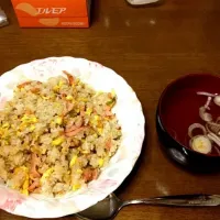 チャーハンとコンソメスープ🌷|みっきーさん