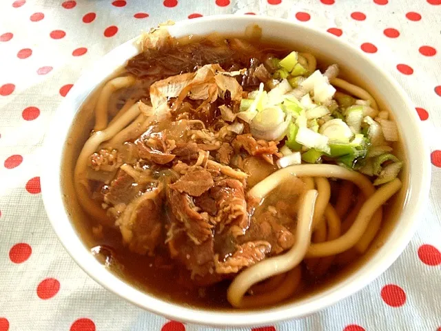 レトルト牛丼で肉うどん|ゆりさん