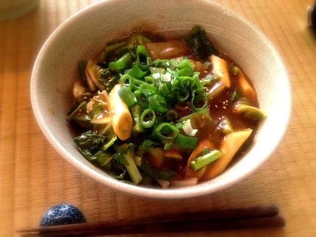 深谷ネギと白菜と小松菜のカレーうどん|トキロックさん